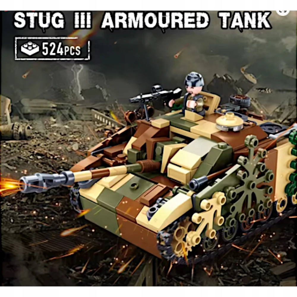 Sluban Plytos TANK StuG.III Vokiškas naikintojų maskavimas 3 MOVEBLE FIGURINES