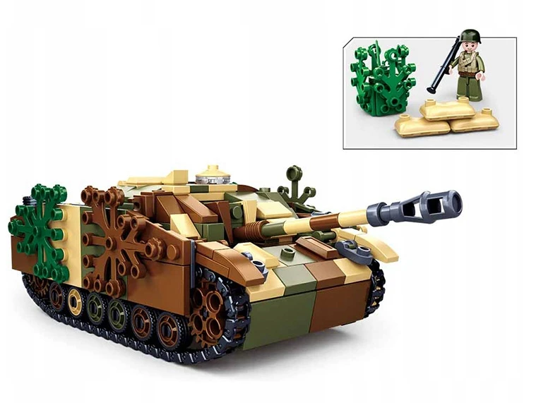 Sluban Plytos TANK StuG.III Vokiškas naikintojų maskavimas 3 MOVEBLE FIGURINES