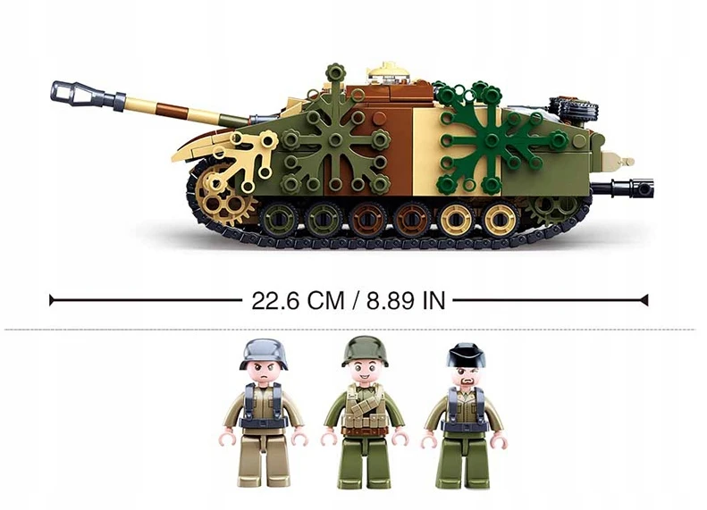 Sluban Plytos TANK StuG.III Vokiškas naikintojų maskavimas 3 MOVEBLE FIGURINES