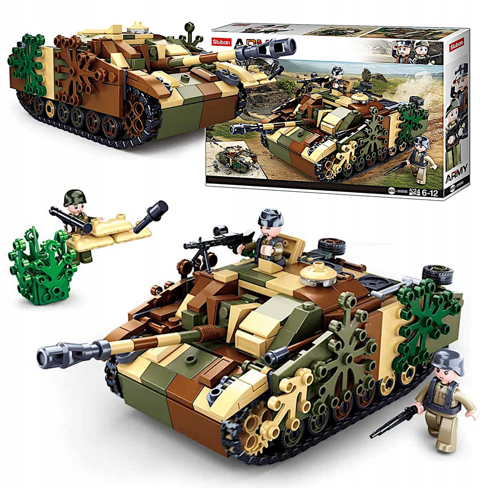 Sluban Plytos TANK StuG.III Vokiškas naikintojų maskavimas 3 MOVEBLE FIGURINES