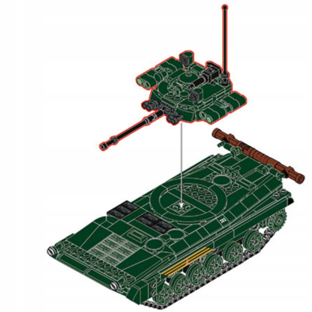 Sluban Plytos TANKAS BWP-2MS retro pėstininkų kovos mašina KARINĖS ARMIJOS FIGŪRA