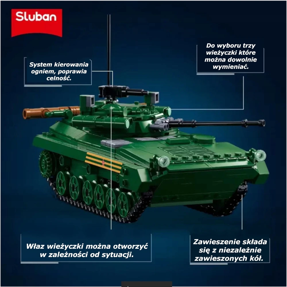 Sluban Plytos TANKAS BWP-2MS retro pėstininkų kovos mašina KARINĖS ARMIJOS FIGŪRA