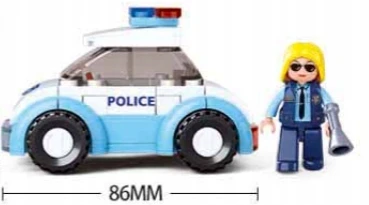 Sluban policijos automobilio konstravimo rinkinys su policininke