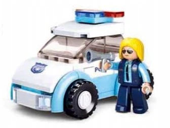 Sluban policijos automobilio konstravimo rinkinys su policininke