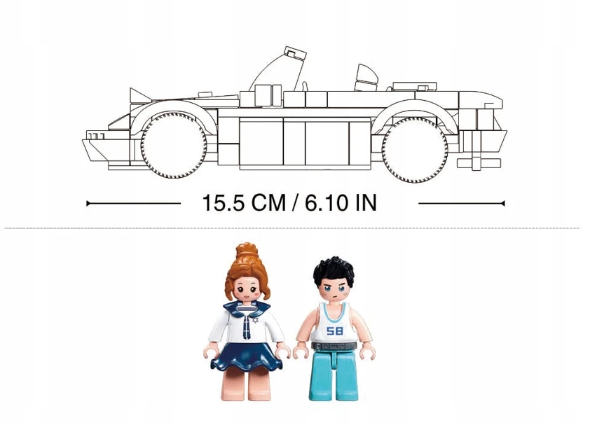 Sluban Raudona Cabriolet Construction Blocks 277 vnt. Vaikų gynimo diena