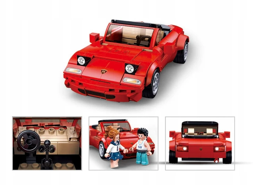 Sluban Raudona Cabriolet Construction Blocks 277 vnt. Vaikų gynimo diena