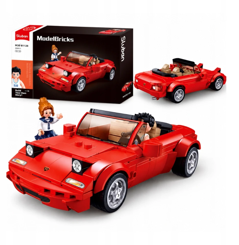 Sluban Raudona Cabriolet Construction Blocks 277 vnt. Vaikų gynimo diena
