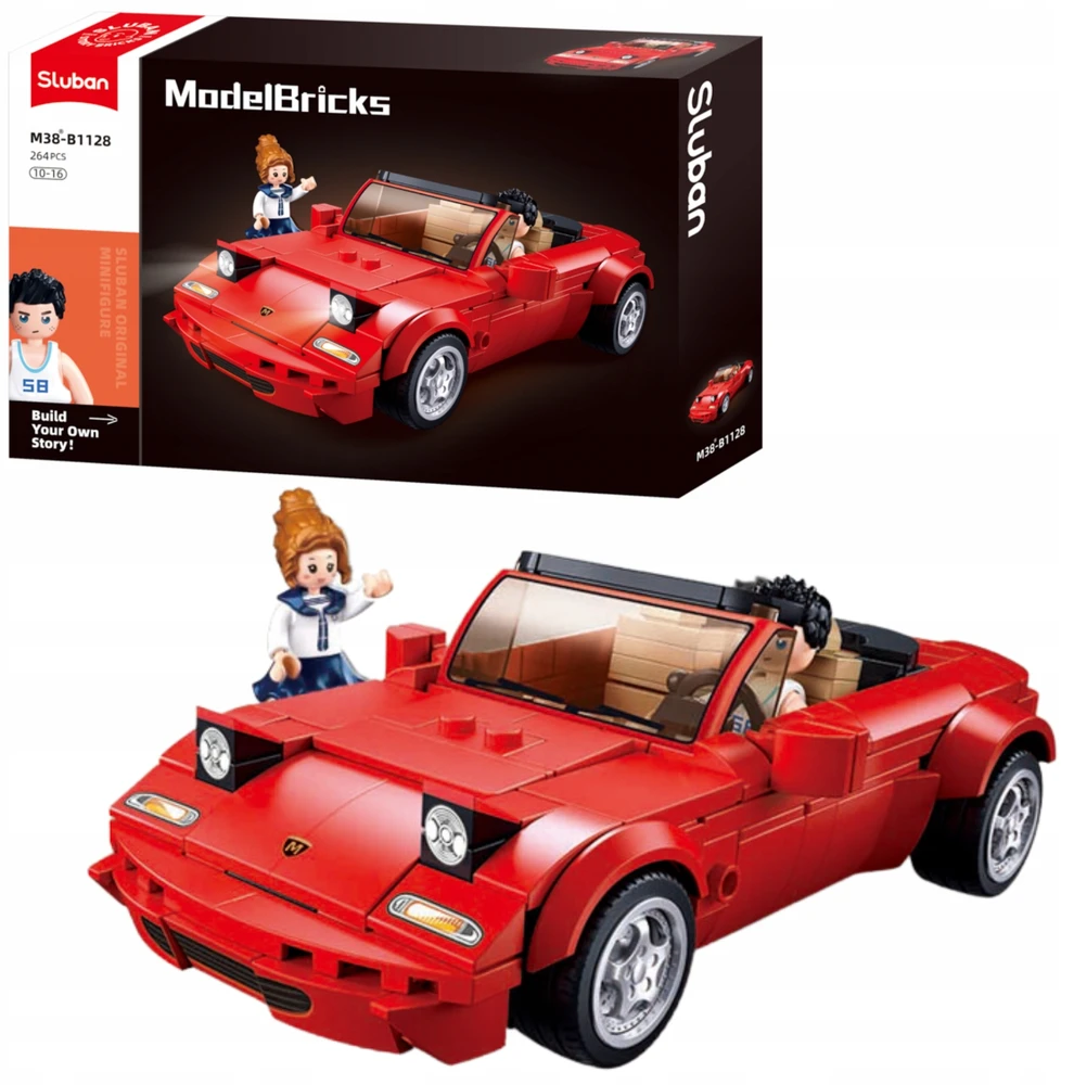 Sluban Raudona Cabriolet Construction Blocks 277 vnt. Vaikų gynimo diena