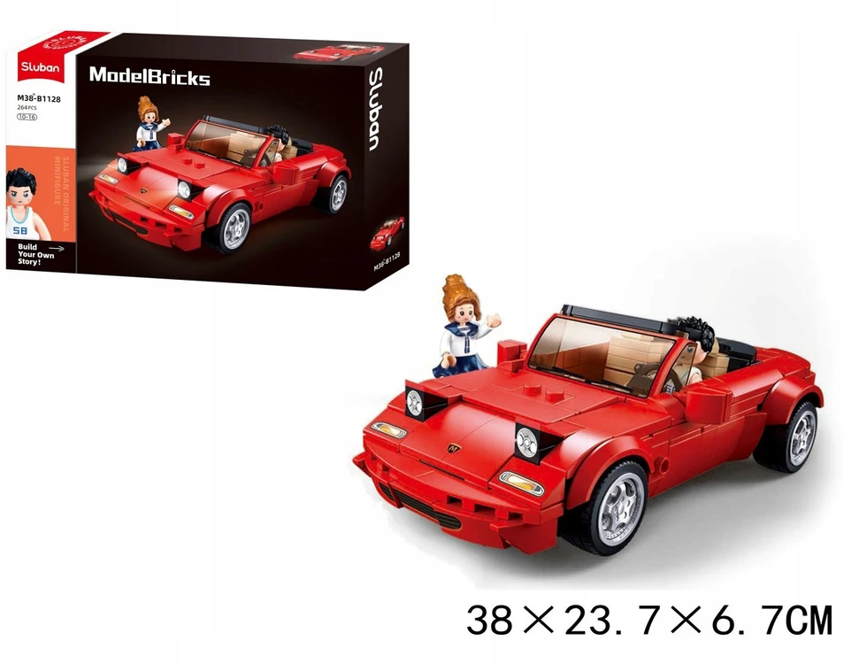Sluban Raudona Cabriolet Construction Blocks 277 vnt. Vaikų gynimo diena