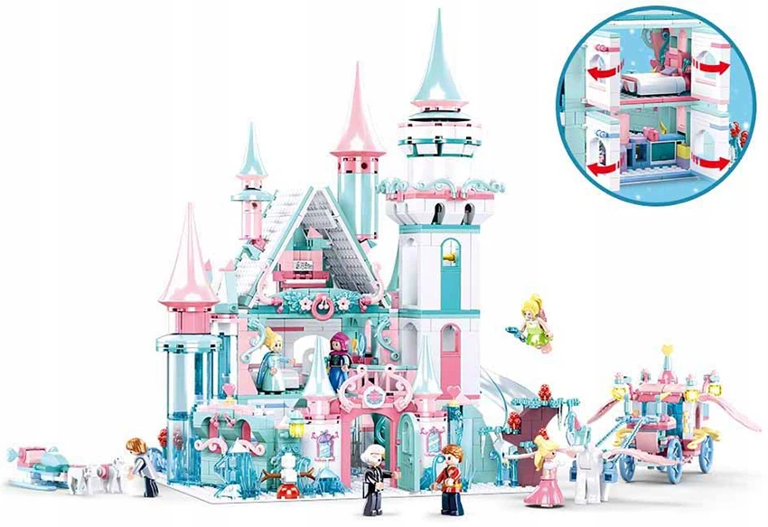 SLUBAN statybinės plytos Frozen Fairy Tale rinkinys 1324 vnt. Vaikams
