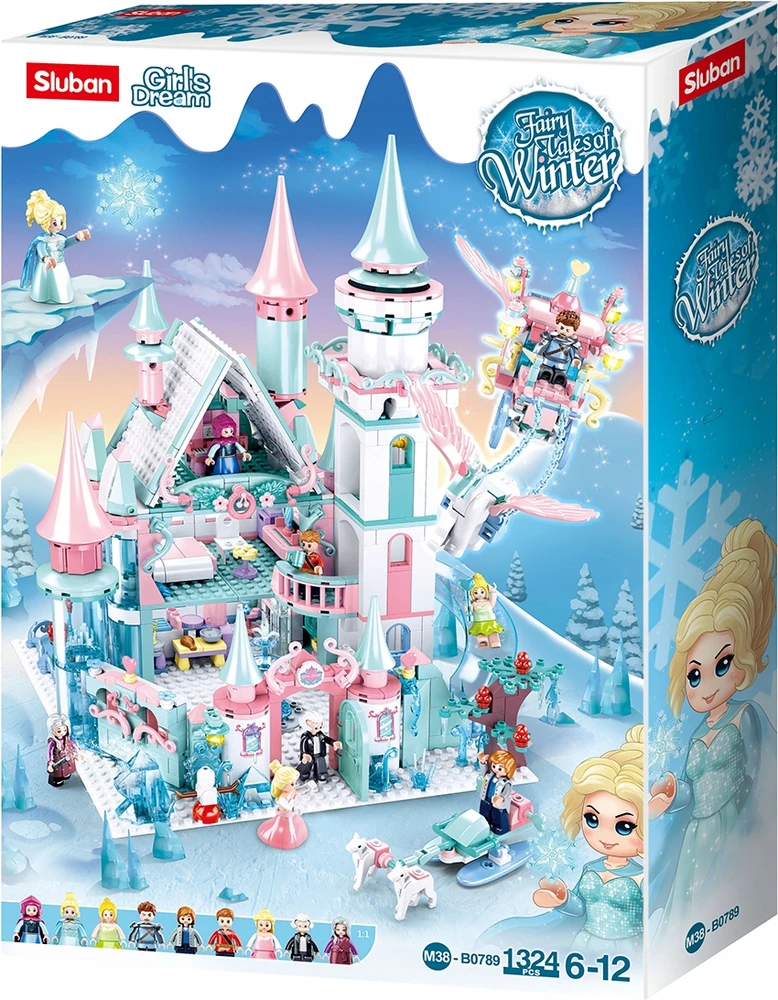 SLUBAN statybinės plytos Frozen Fairy Tale rinkinys 1324 vnt. Vaikams