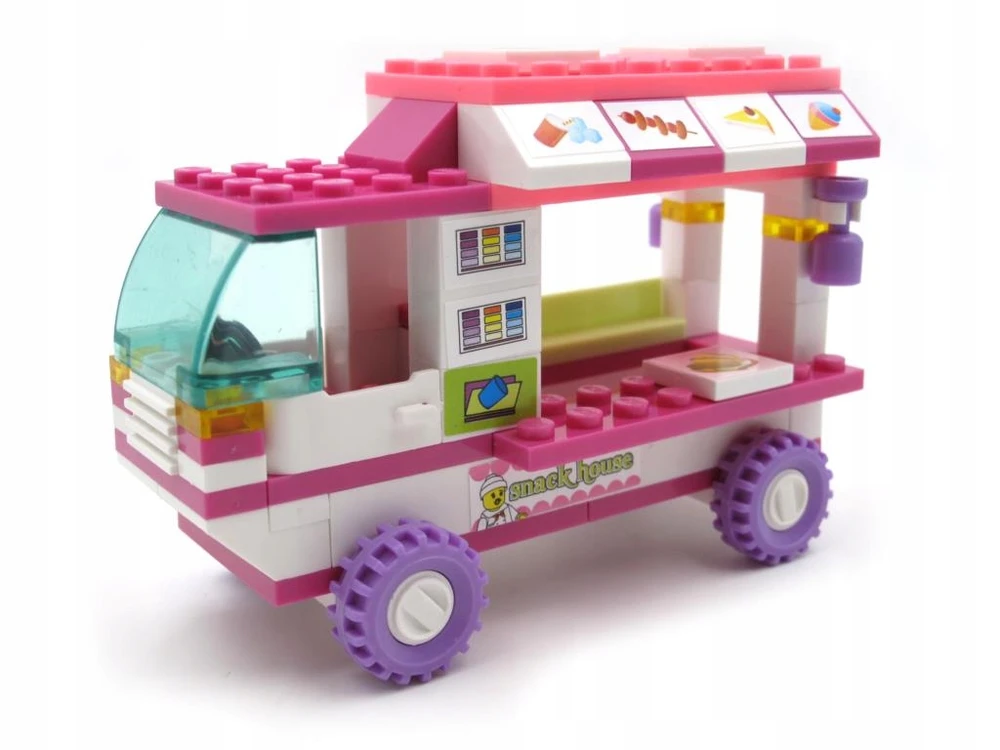 Sluban statybiniai blokai Food Truck Ledainė B0155 Snack Car 102 vnt