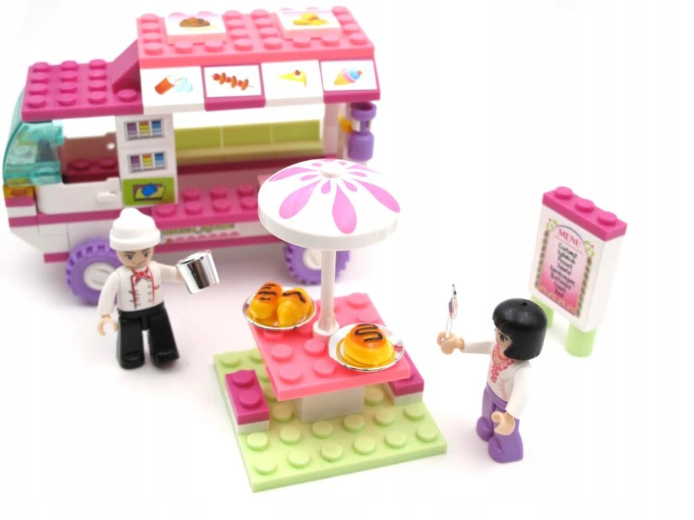 Sluban statybiniai blokai Food Truck Ledainė B0155 Snack Car 102 vnt