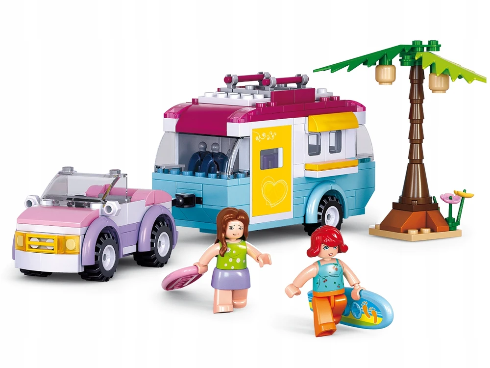 Sluban Statybiniai blokai Kemperis Automobilis su priekaba Girls Dream 272 vnt figūrėlės