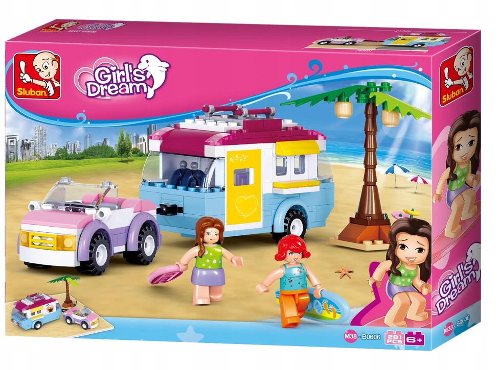 Sluban Statybiniai blokai Kemperis Automobilis su priekaba Girls Dream 272 vnt figūrėlės