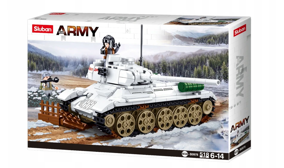 Sluban tankų blokai T-34 žieminiai balti 518 vnt. 1s