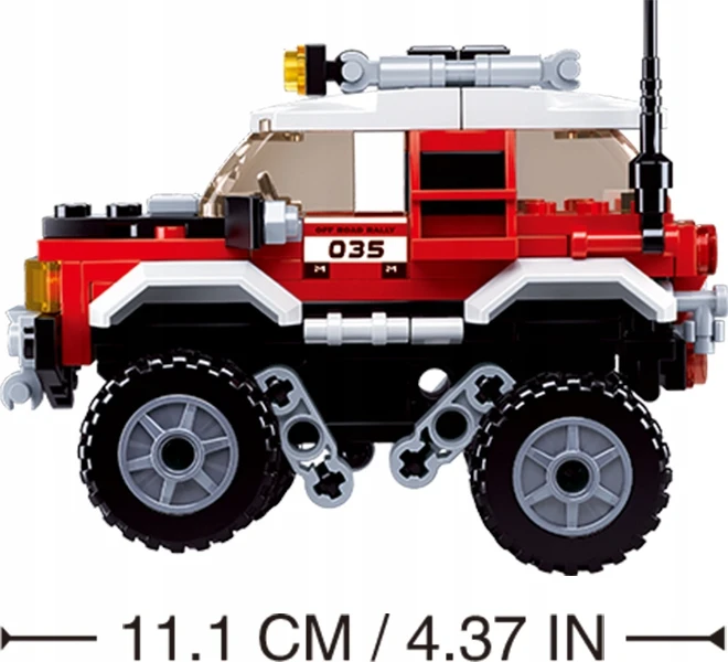 Sluban visureigių automobilių blokai Jeep Car Club 145 vnt Vaikų dienos rinkinys