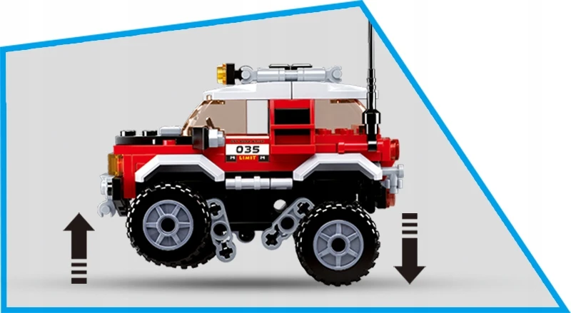 Sluban visureigių automobilių blokai Jeep Car Club 145 vnt Vaikų dienos rinkinys