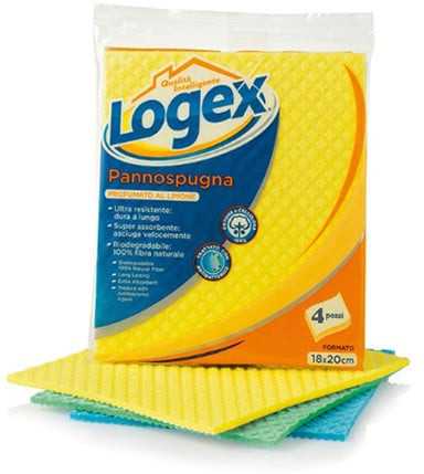 Sisma Šluostės - kempinės LOGEX drėgnos 4vnt