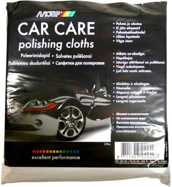 Motip Carpolishing Rankšluostis 5-pack, šluostės poliravimui, 5 vnt.