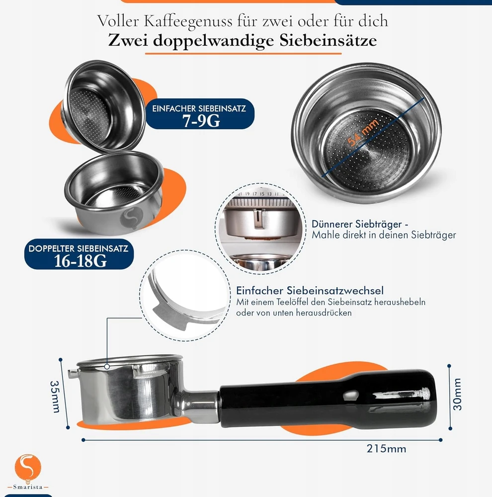 SMARISTA BEDUGNIO filtro įdėklas BARISTA KAVAI 54 MM