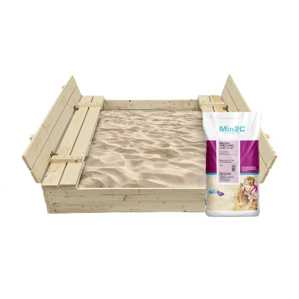 4IQ Smėlio dėžė Bonus Orbis, 120x120cm, su patiesalu ir 250kg smėlio
