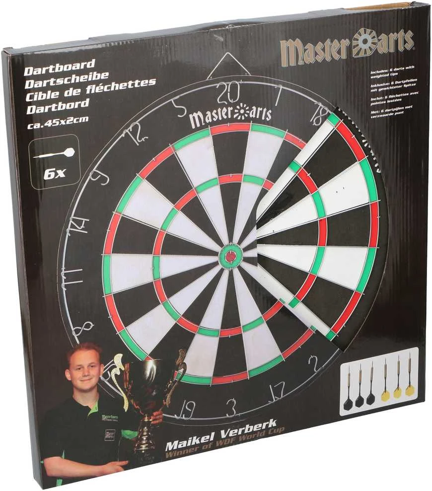 Master Darts Dvipusis smiginio taikinys su strėlytėmis, 45 cm + 6 vnt. strėlyčių
