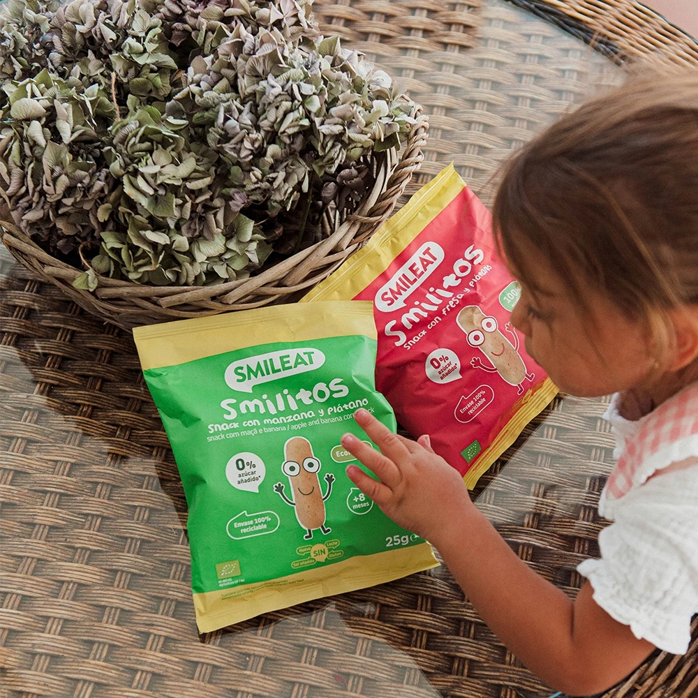 Smileat Smilitos Corn Puffs Braškių bananų sveikas užkandis 25G