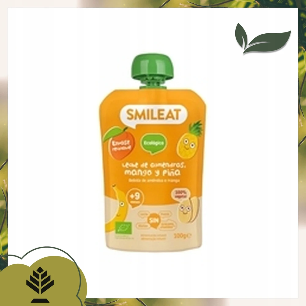 Smileat vaisių putėsiai ananasų mango migdolų desertas vaikams 9m+ 100g ekologiškas