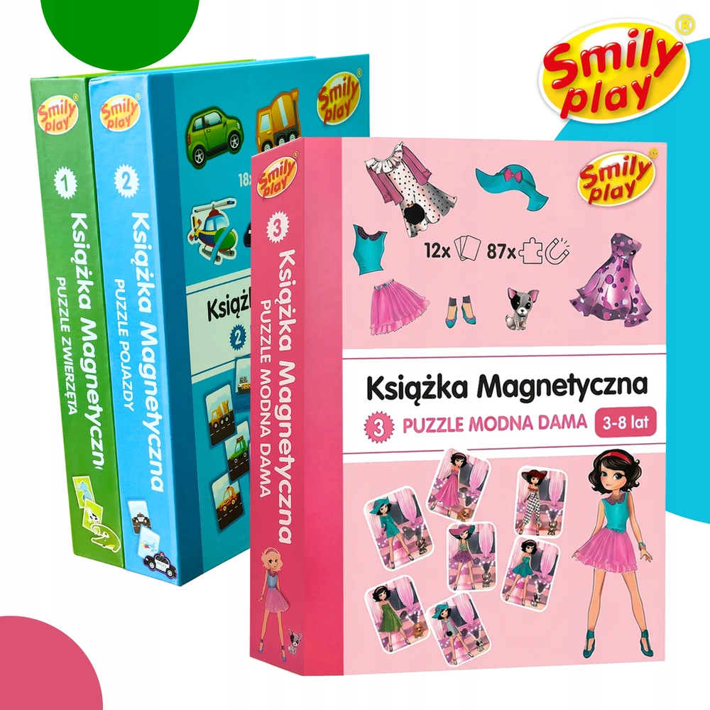 Smily Magnetinių galvosūkių knyga Madingas lady edukacinis žaidimas vaikams dėlionė