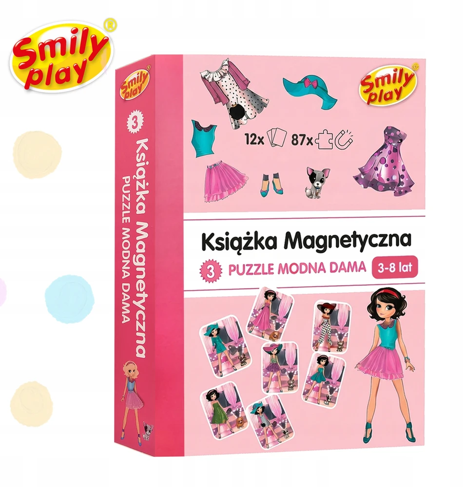 Smily Magnetinių galvosūkių knyga Madingas lady edukacinis žaidimas vaikams dėlionė
