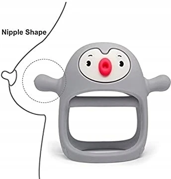 SMILY MIA Silikoninis kramtomoji žaislas kūdikiams Pingvinas Buddy Light Mėlyna