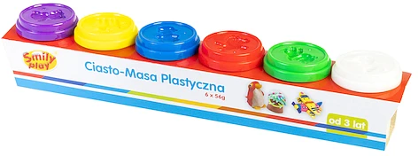 Smily Plastilinos masė 6 spalvų vaikams nuo 3 metų