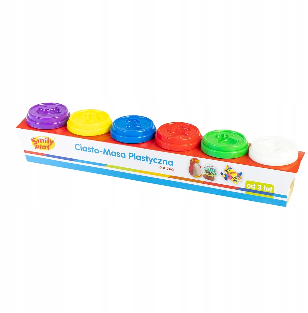 Smily Plastilinos masė 6 spalvų vaikams nuo 3 metų