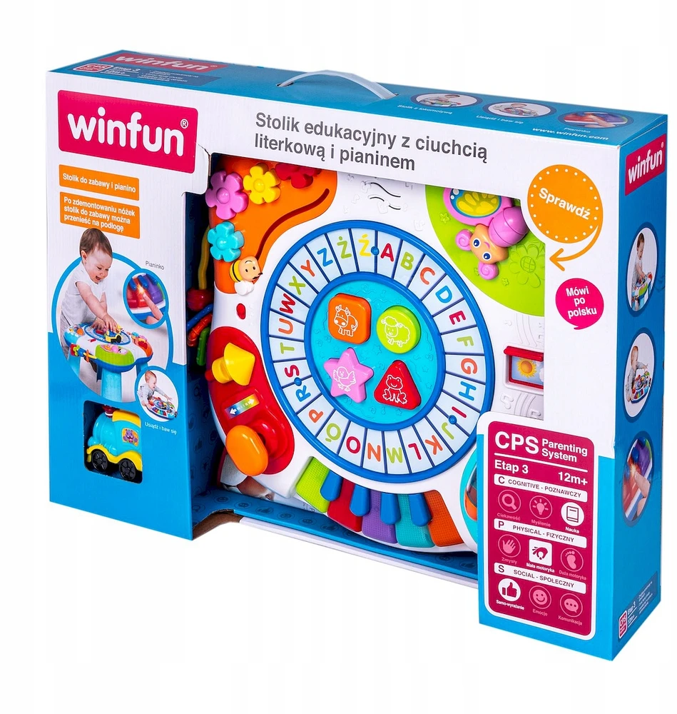 Winfun Edukacinis žaislinis staliukas "Letter Train & Piano Activity Table", žaislas lenkų k. (000801)