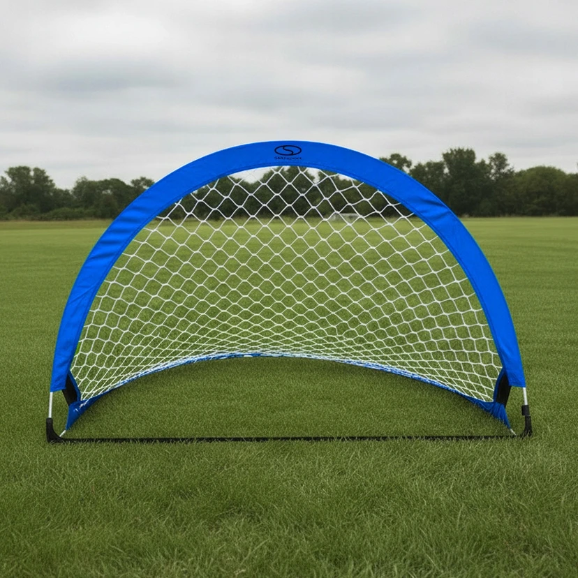 Smj Sport Išskleidžiami futbolo treniruočių vartai – mėlyni (D) 183x104x104 cm