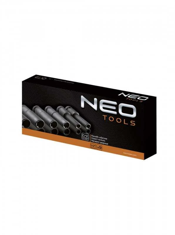 Neo Smūginiai Torx antgaliai, 1/2", 9 dalių rinkinys, E10-E24, CrMo