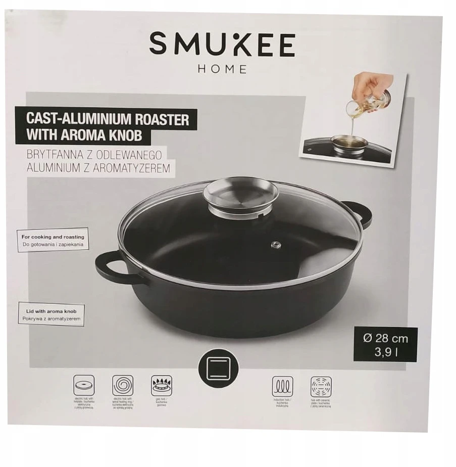 Smukee APVALUS LIETUS PUODAS SU DANGIU 28cm SU SMUKIE SKANIU