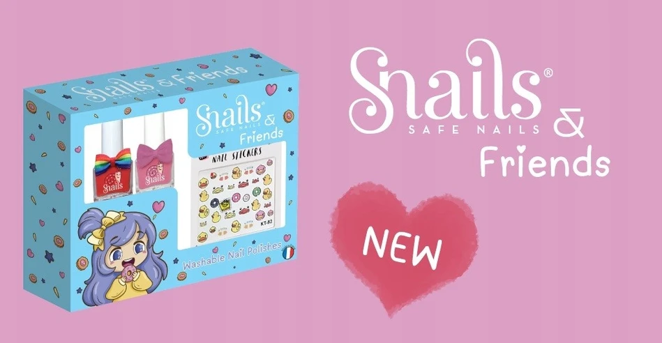 Snails Vaikiškas nagų dekoravimo rinkinys DUCKIE lakai, lipdukai, Sraigės