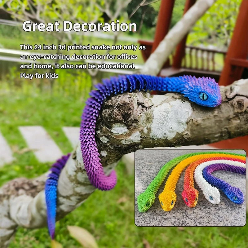Snake Dragon 3D šarnyrinė figūrėlė, kilnojama tikroviška su spausdintuvu 60 cm