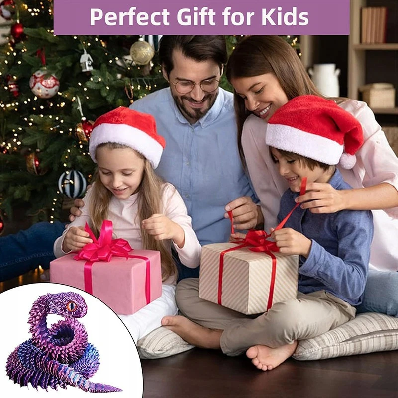 Snake Dragon 3D šarnyrinė figūrėlė, kilnojama tikroviška su spausdintuvu 60 cm