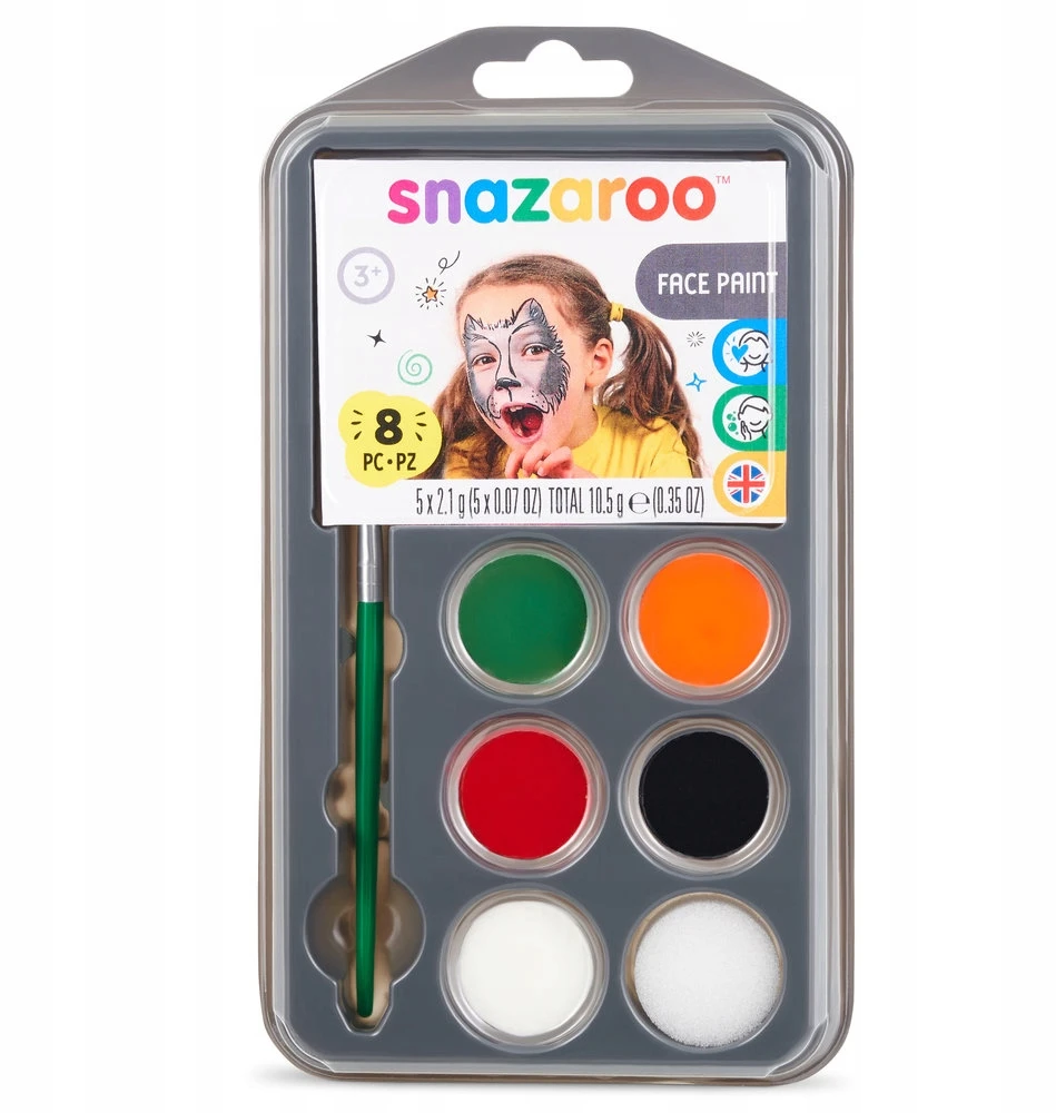 Snazaroo Dažų rinkinys veidui ir kūnui Helovino šventei - 8 vnt.