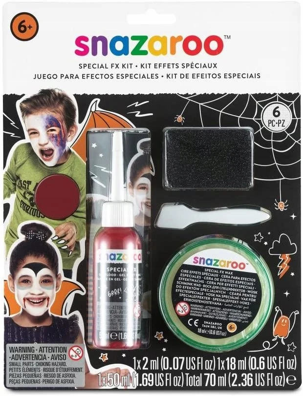 Snazaroo Rinkinys Halloweeno efektams kurti: vaškas, dirbtinis kraujas, dažai