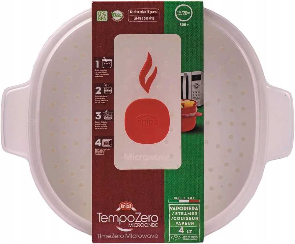 Snips mikrobangų garintuvas 4L 2 padėklai be BPA Pagaminta Italijoje