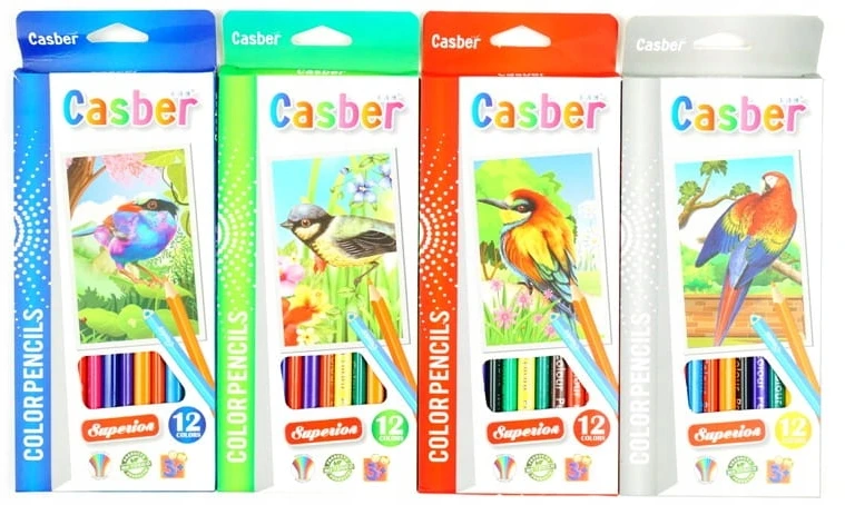 SOČIOS TRIKAMPĖS PIŠTUKOS KREIDĖLĖS 12 vienetų CASBER SCHOOL