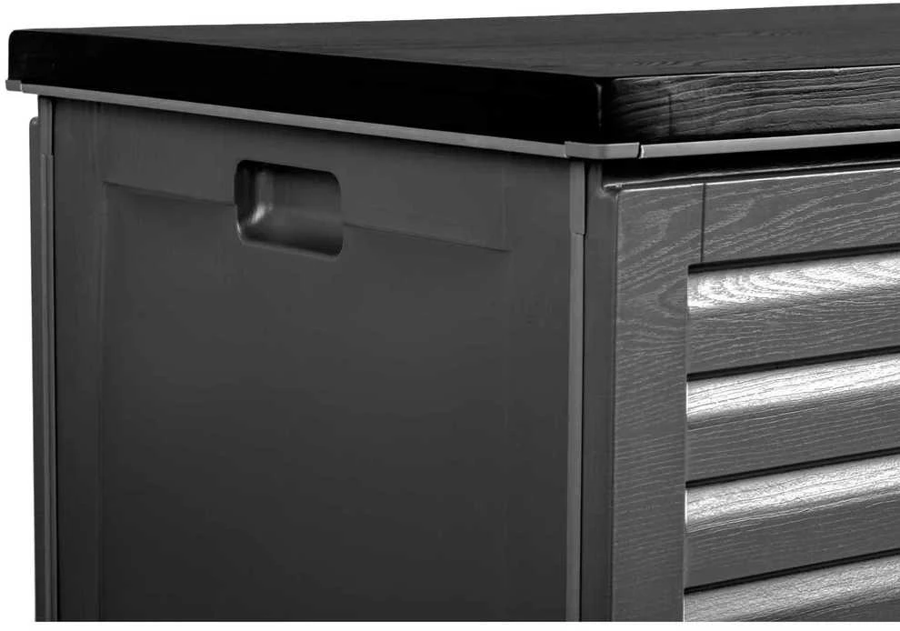 Plonos Sodo dėžė 143 x 57 x 53,5 cm 390 litrų juodos ir pilkos spalvos