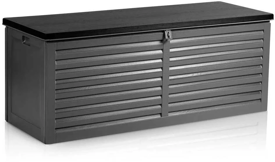 Plonos Sodo dėžė 143 x 57 x 53,5 cm 390 litrų juodos ir pilkos spalvos