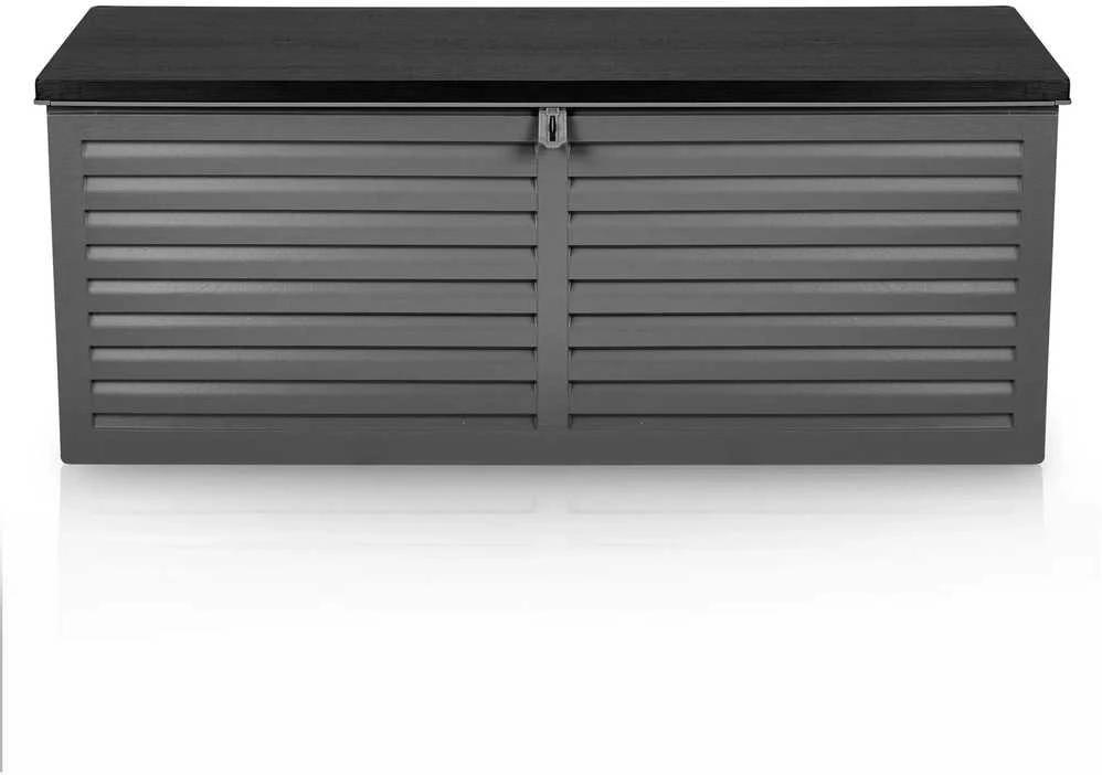 Plonos Sodo dėžė 143 x 57 x 53,5 cm 390 litrų juodos ir pilkos spalvos