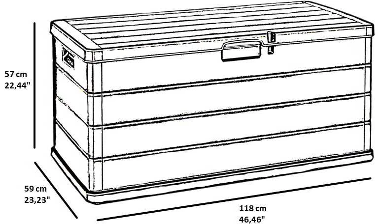 Sodo dėžė su dangčiu 340L Progarden 118x59x57cm pilka