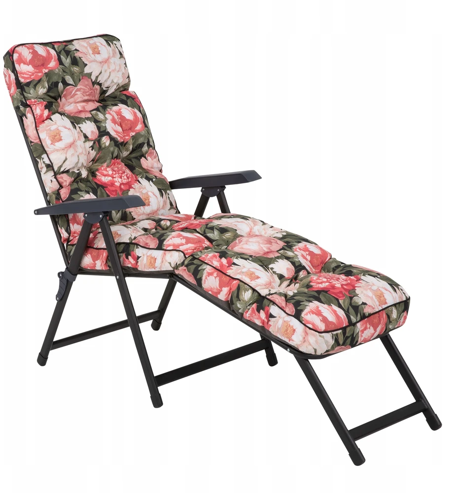 Sodo gultas Patio Lena Lounger Juodas Edition su reguliuojama sulankstoma pakoja